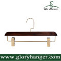 Alta Qualidade Lacquer Madeira Pant Hangers com dois Clip